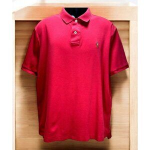 Polo Ralph Lauren Mens Golf Polo XL Red Pima Soft Touch‎ Cotton